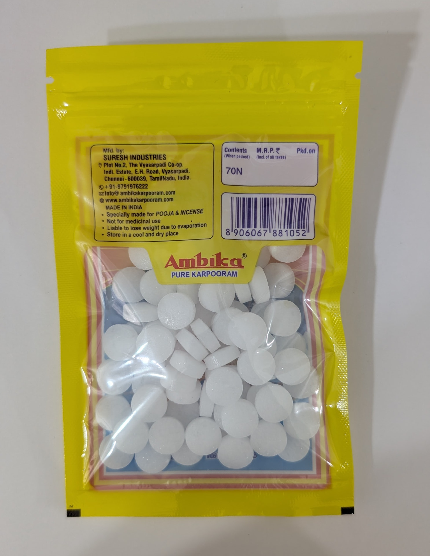 Karpooram Tablets from Ambika